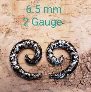 2 gauge earring plugs handmade  6.5 mm